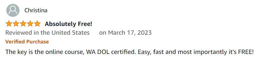 The key is the online course, WA DOL certified. Easy, fast and most importantly it's free at $0!